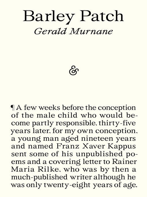 Title details for Barley Patch by Gerald Murnane - Available